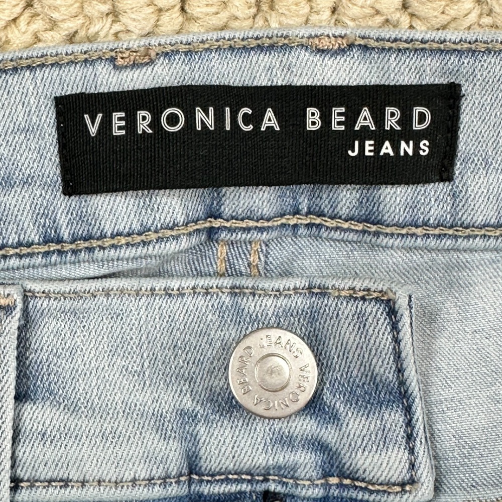 Veronica Beard Carson Ankle Flare Jeans Womens 31/12 Light Blue Wash High Rise - Picture 11 of 15